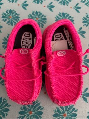 Hey Dude Kids Neon Pink Slip-On Sneakers